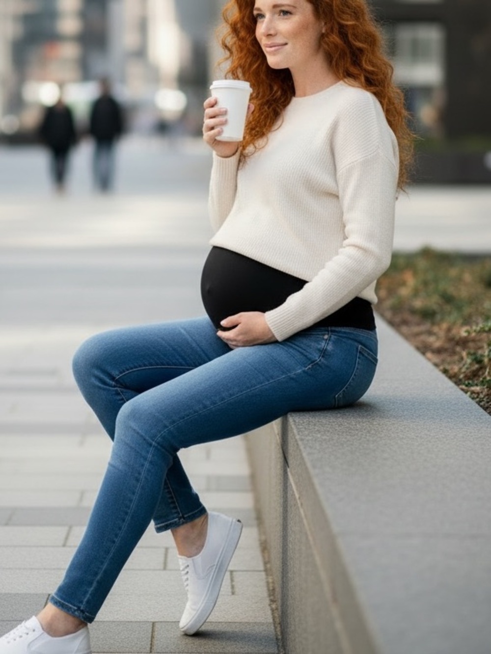 Maternity Skinny Jeans in Blue - Stretch Support
